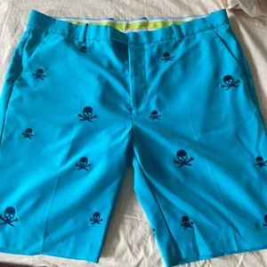 Teal skull shorts from GFore